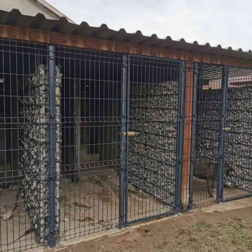 Kapije od panela za boks za pse, čvrsta panelna ograda sa metalnim mrežastim poljima