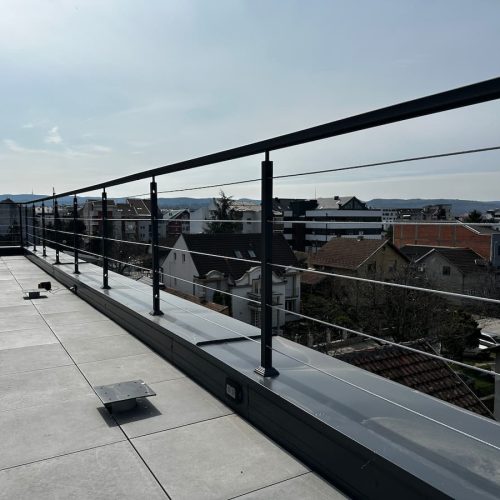 ograde za terasu sa sajlama inox konstrukcija na ravnom krovu